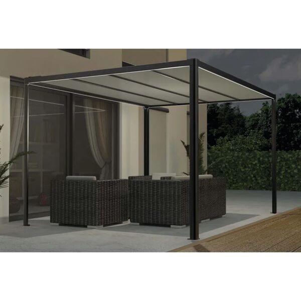 leroy merlin pergola motorizzata glicine in alluminio struttura grigio antracite l 394 x p 294 x h 235 cm