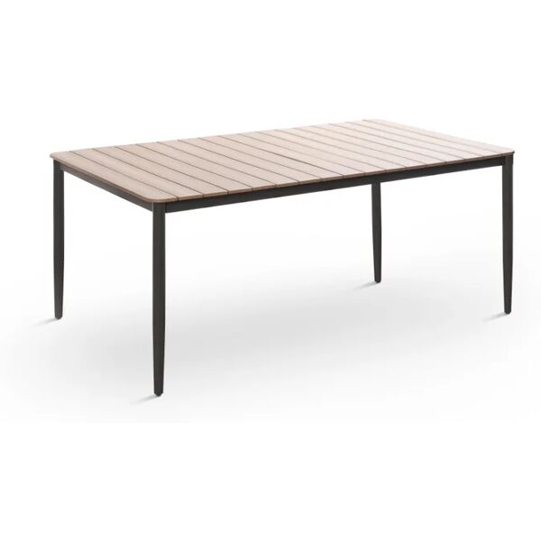 leroy merlin tavolo da pranzo per giardino ambrosia in acciaio con piano in polywood beige per 6 persone 180x100cm