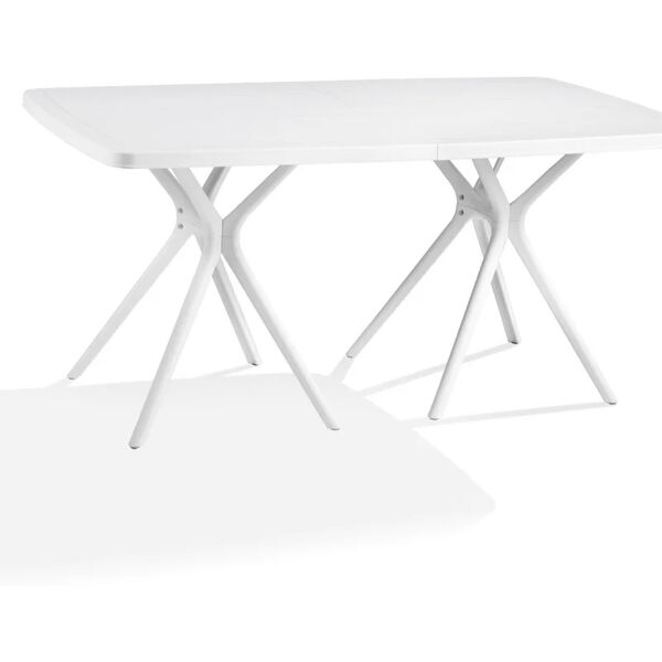 new garden tavolo da pranzo per giardino portofino struttura e superficie in polipropilene  bianco per 6 persone 160x85cm