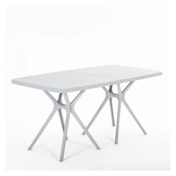 new garden tavolo da pranzo per giardino portofino struttura e superficie in polipropilene  grigio per 6 persone 160x85cm