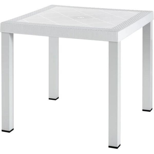 new garden tavolo da pranzo per giardino brio in acciaio con piano in polipropilene bianco per 4 persone 80x80cm