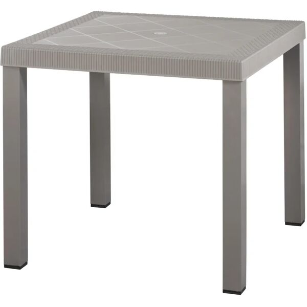 new garden tavolo da pranzo per giardino brio in acciaio con piano in polipropilene grigio per 4 persone 80x80cm