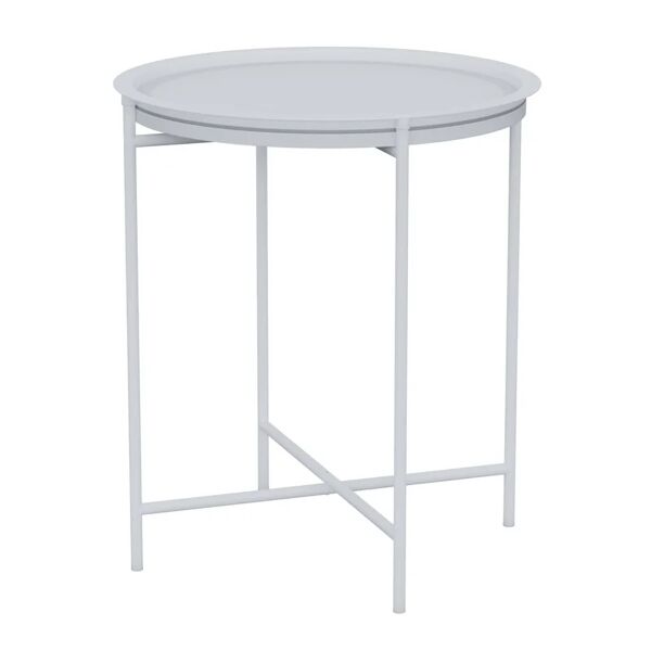 naterial tavolino da esterno mobis struttura e superficie in acciaio  bianco per 2 persone Ø 45 cm