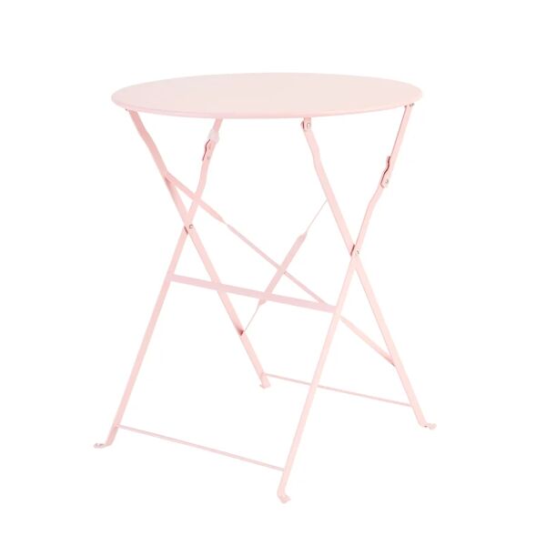 naterial tavolo da pranzo per giardino flora struttura e superficie in acciaio  rosa per 2 persone Ø 60 cm