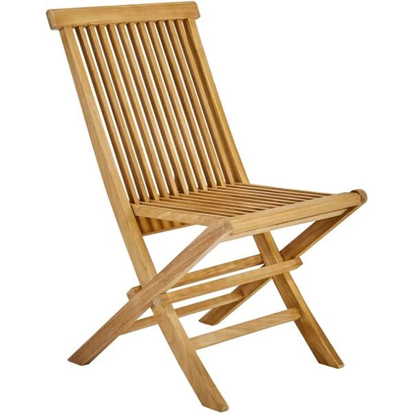 naterial sedia da giardino senza cuscino antea  pieghevole in teak con seduta in teak marrone, set da 2 pezzi