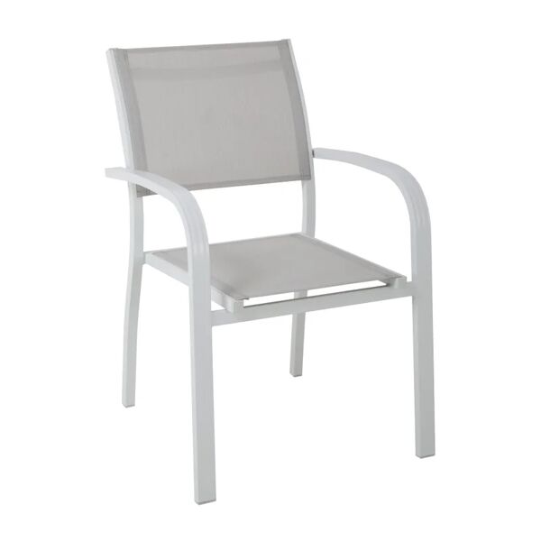 leroy merlin sedia da giardino senza cuscino viareggio con braccioli in alluminio con seduta in textilene bianco