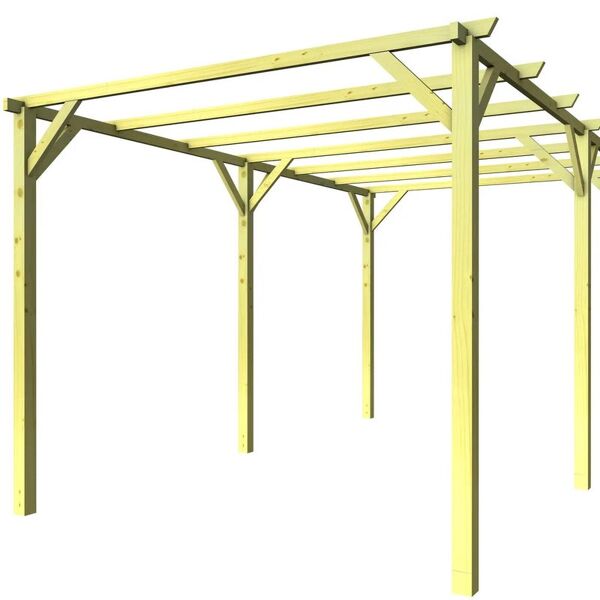 leroy merlin pergola singola trave impregnata fsc in legno massello struttura naturale l 300 x p 500 x h 247 cm