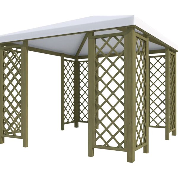 leroy merlin gazebo cherry in legno struttura naturale, copertura bianco l 400 x p 400 x h 265 cm