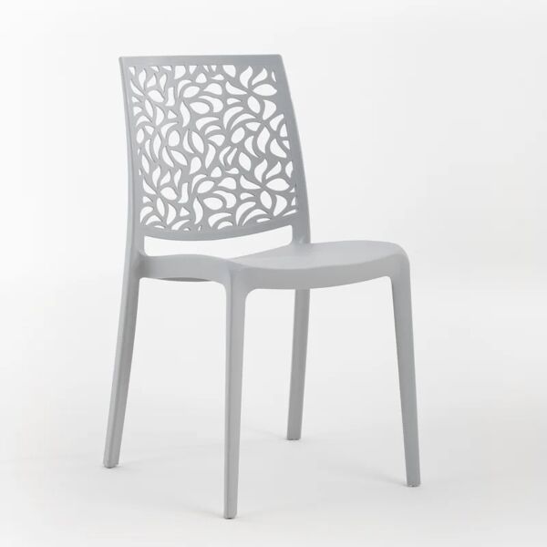 new garden sedia da giardino senza cuscino london stone  in polipropilene grigio, set da 6 pezzi