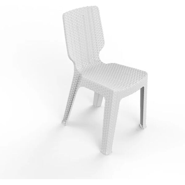 keter sedia da giardino senza cuscino t-chair  in polipropilene con seduta in polipropilene bianco