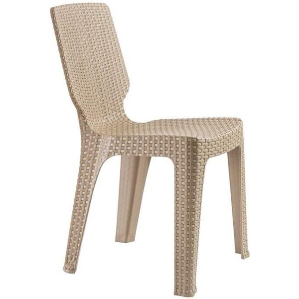 keter sedia da giardino senza cuscino t-chair  in polipropilene con seduta in polipropilene beige