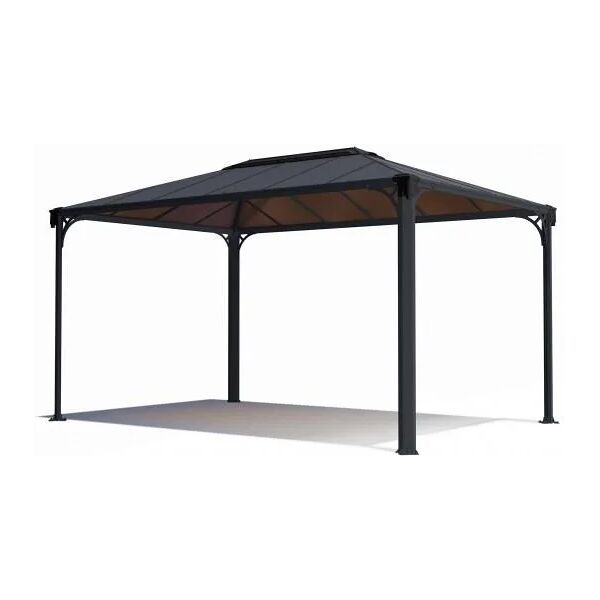 canopia by palram cenador martinique 4300 gazebo de aluminio gris con vidriado de policarbonato bronce