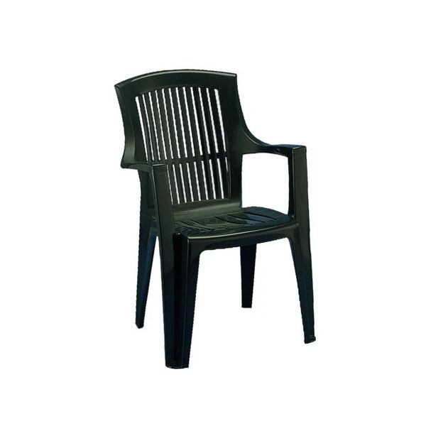 progarden 46444 sedia da giardino con braccioli impilabile in resina colore verde arpa - 46444