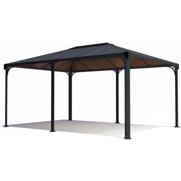 canopia by palram - cenador martinique 5000 gazebo de aluminio gris con vidriado de policarbonato bronce