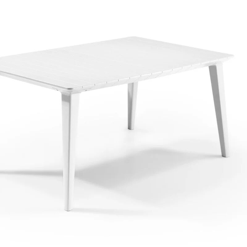 keter tavolo da pranzo per giardino lima struttura e superficie in resina  bianco per 6 persone 157x98cm