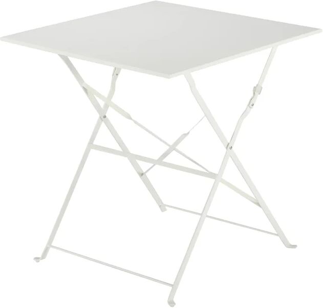 naterial tavolo da pranzo per giardino flora struttura e superficie in acciaio  beige per 2 persone 70x70cm