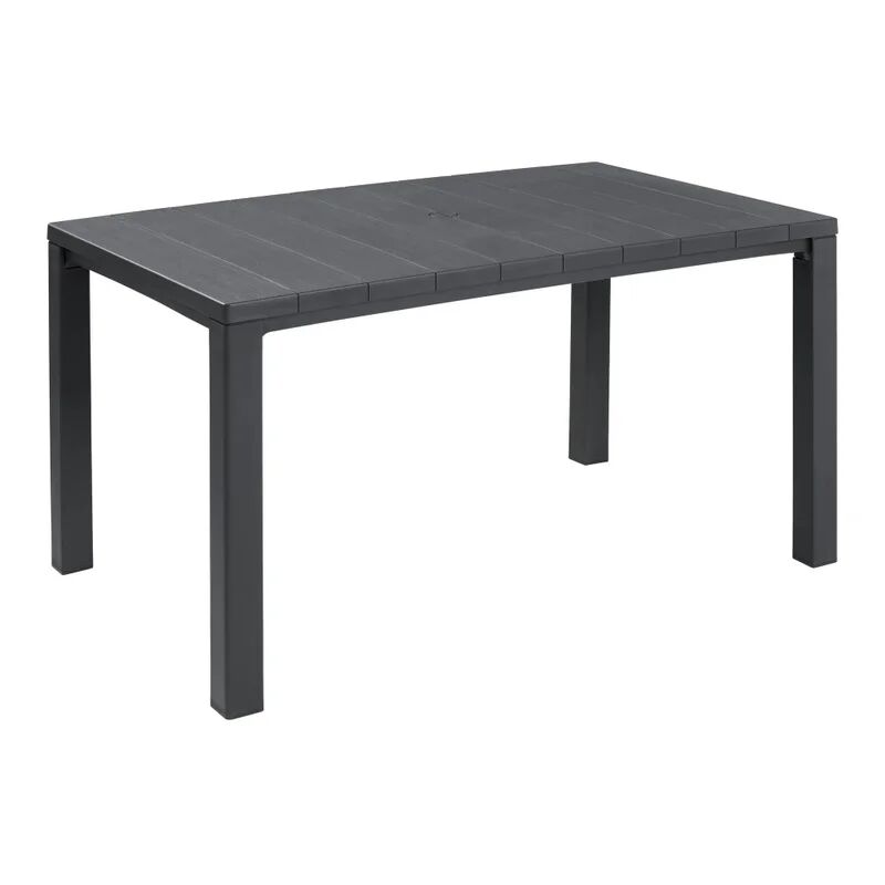 keter tavolo da pranzo per giardino julie struttura e superficie in resina  grigio per 6 persone 147x90cm