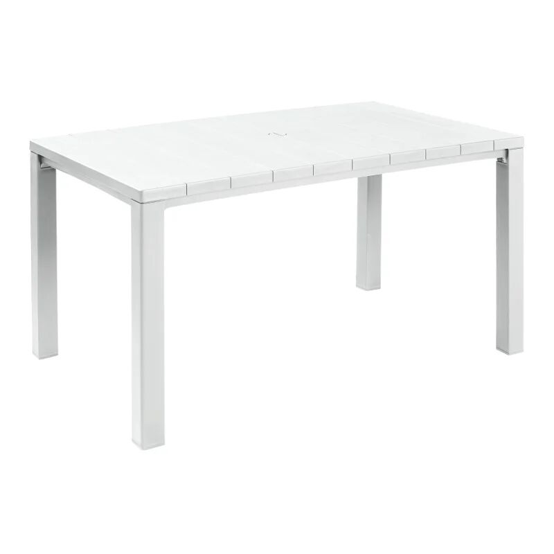 allibert tavolo da pranzo per giardino julie struttura e superficie in resina  bianco per 6 persone 147x90cm