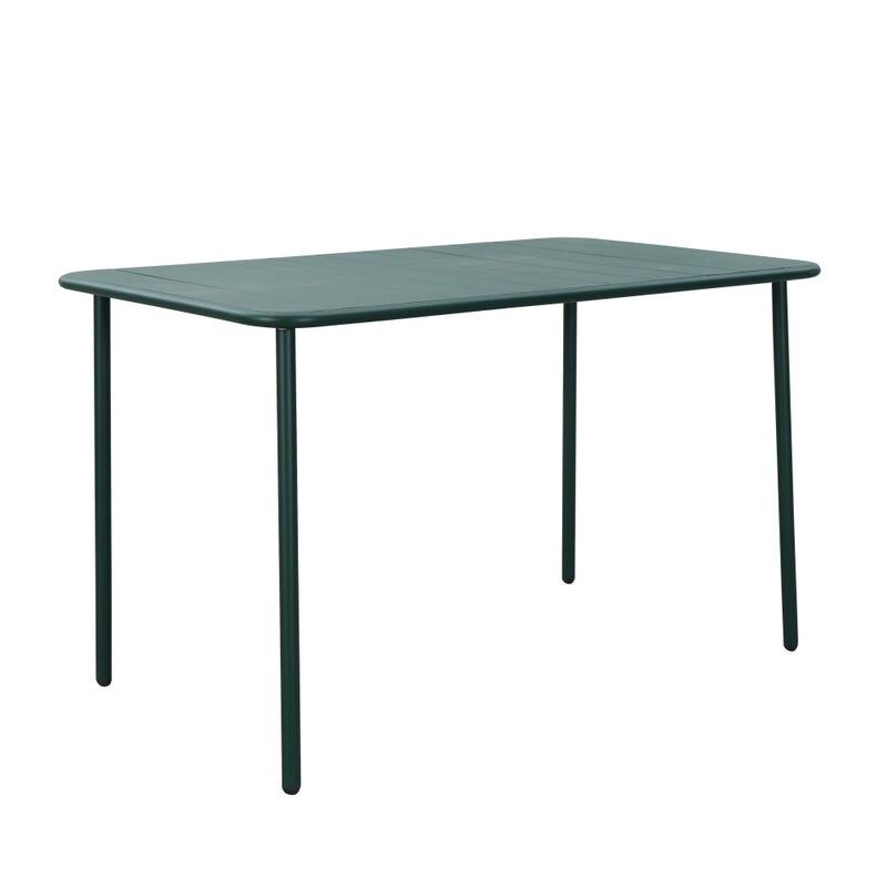 leroy merlin tavolo da pranzo per giardino cafe struttura e superficie in acciaio  verde per 6 persone 70x120cm
