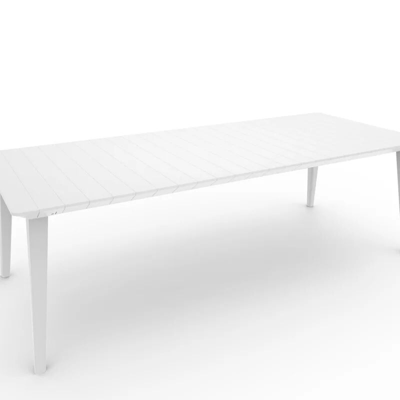 keter tavolo da pranzo per giardino lima struttura e superficie in resina  bianco per 8 persone 235x98cm