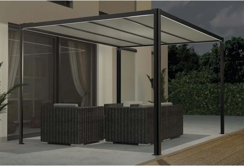 leroy merlin pergola motorizzata glicine in alluminio struttura grigio antracite l 394 x p 294 x h 235 cm