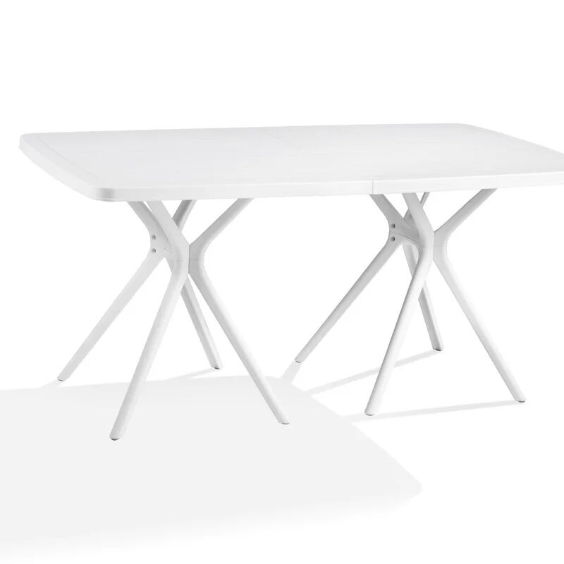 new garden tavolo da pranzo per giardino portofino struttura e superficie in polipropilene  bianco per 6 persone 160x85cm