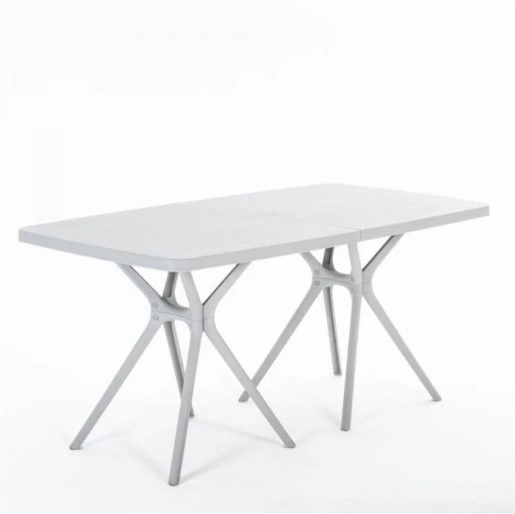 new garden tavolo da pranzo per giardino portofino struttura e superficie in polipropilene  grigio per 6 persone 160x85cm