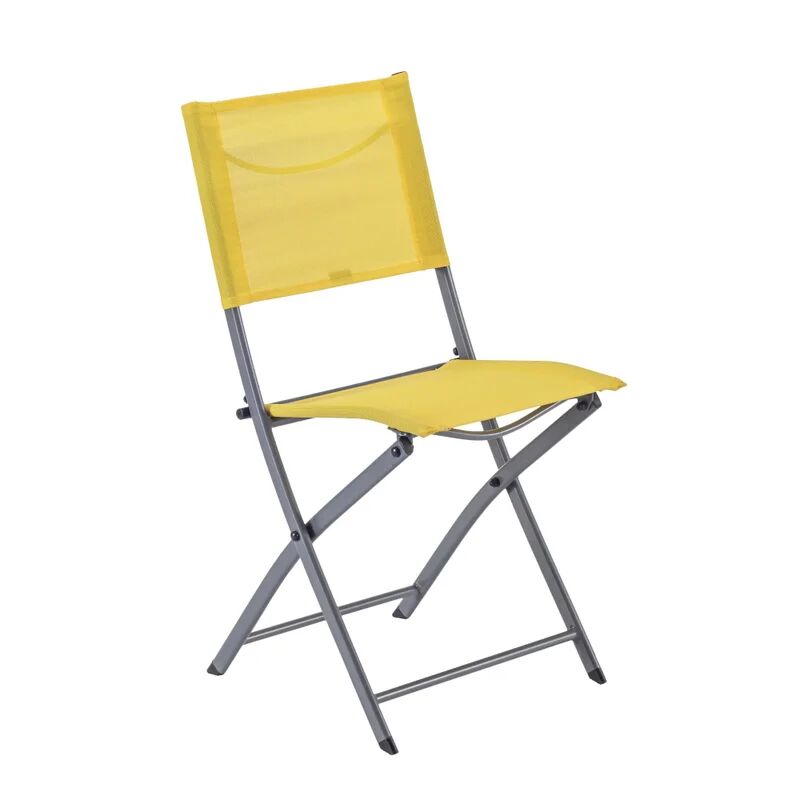 naterial set tavolo e sedie emys  in acciaio per 2 persone,  giallo