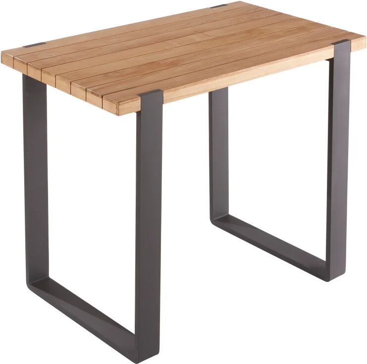 naterial tavolo da pranzo per giardino bermeo in alluminio con piano in teak marrone per 4 persone 130x75cm