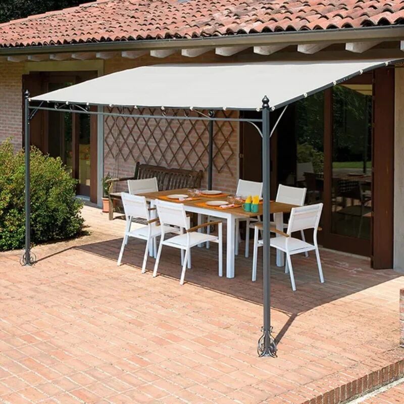 leroy merlin pergola addossata garden in ferro struttura grigio antracite l 400 x p 300 x h 251 cm