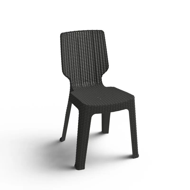 keter sedia da giardino senza cuscino t-chair  in polipropilene con seduta in polipropilene antracite