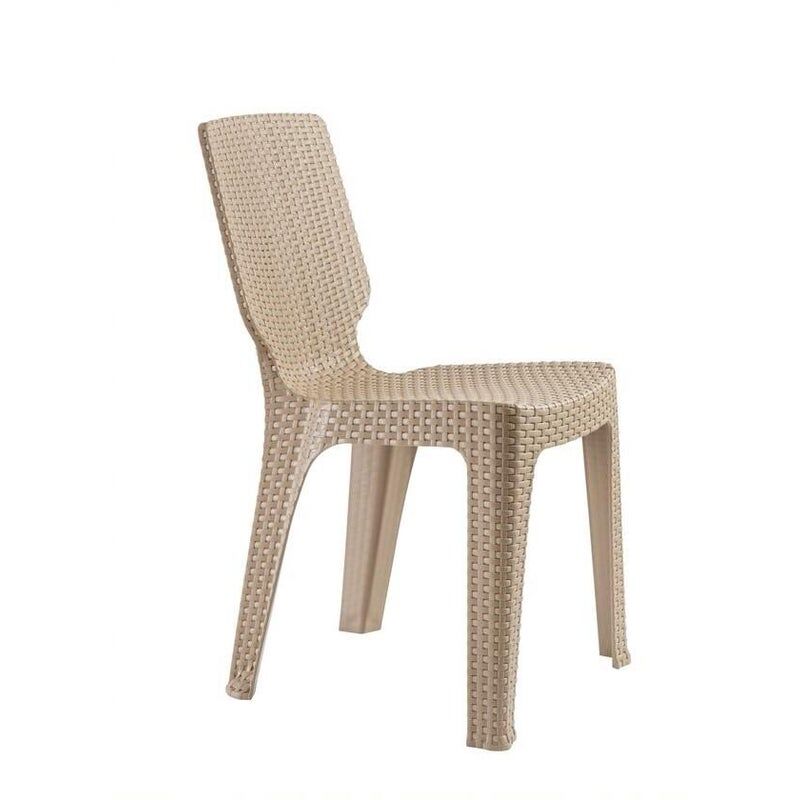 keter sedia da giardino senza cuscino t-chair  in polipropilene con seduta in polipropilene beige