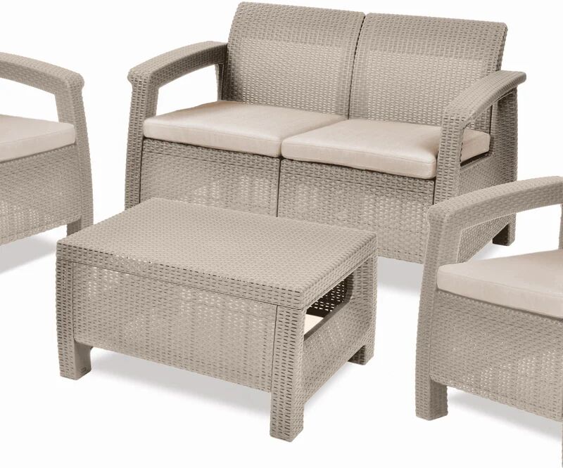 keter salotto da giardino corfu'  beige e beige per 4 persone