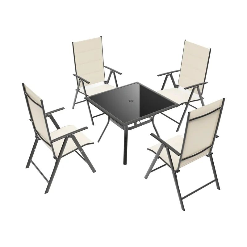 Leroy Merlin Set tavolo e sedie Alcor in acciaio per 4 persone, nero