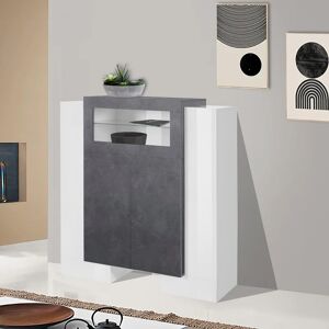 Leroy Merlin Mobile Vetrina PILLON L 130 x H 135 P 35 cm bianco lucido e grigio