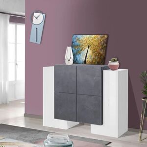 Leroy Merlin Mobile Madia PILLON L 130 x H 100 P 45 cm bianco lucido e grigio