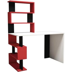 HOMEMANIA Tavolo Portacomputer Snap 120x60x148,2cm Nero, Bianco, Rosso