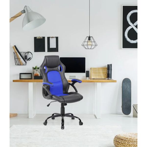 leroy merlin sedia da ufficio con braccioli nero, nero e blu