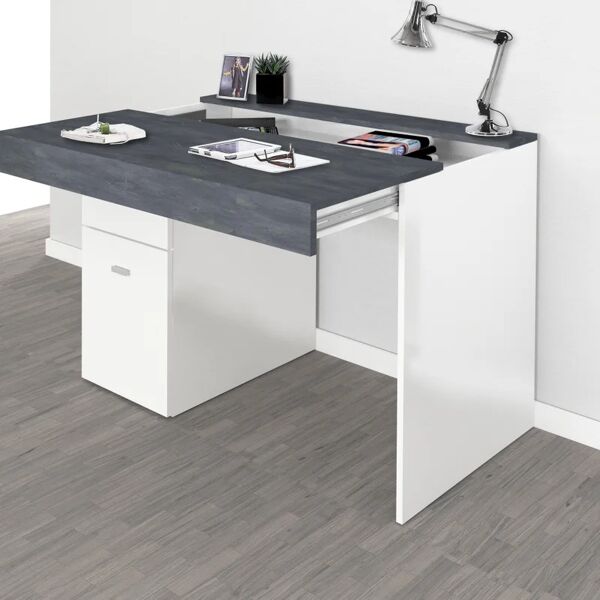 leroy merlin scrivania  l 100 x h 75 x p 60 cm bianco lucido e grigio