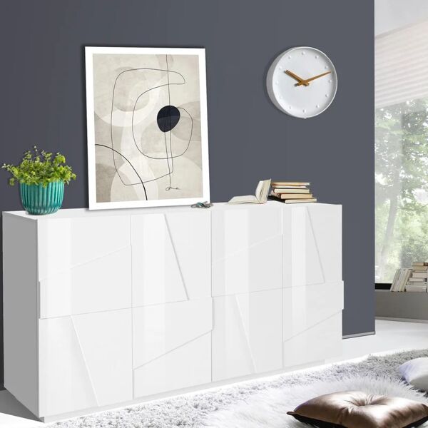 leroy merlin mobile credenza ping l 162.4 x h 86 p 44.2 cm bianco lucido