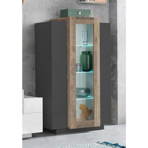 leroy merlin mobile vetrina coro l 80 x h 120.5 p 38 cm grigio