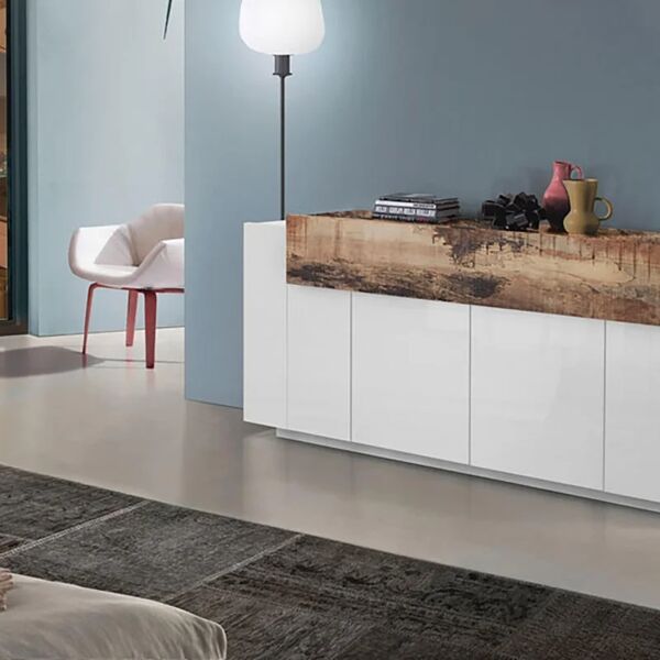 leroy merlin mobile credenza coro l 200 x h 85.5 p 45 cm bianco lucido e marrone