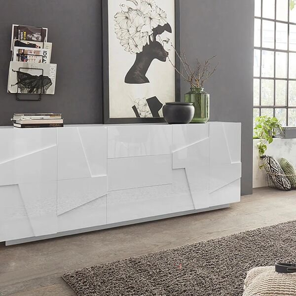 leroy merlin mobile credenza ping l 224.1 x h 86 p 44.2 cm bianco lucido