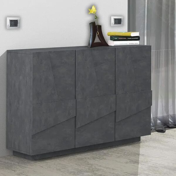 leroy merlin mobile credenza ping l 121.8 x h 86 p 39.2 cm grigio ardesia