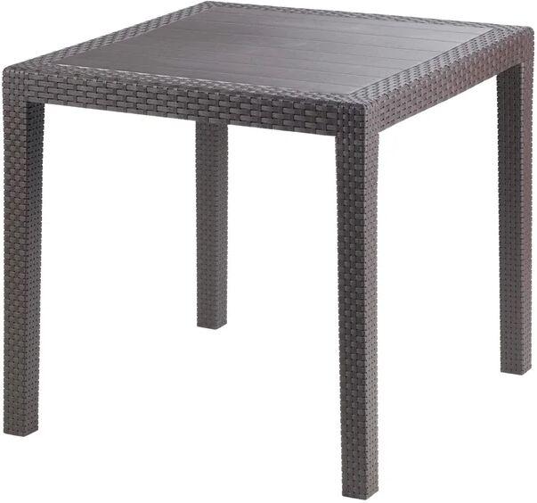 leroy merlin tavolo da pranzo per giardino king struttura e superficie in resina  marrone per 4 persone 80x80cm