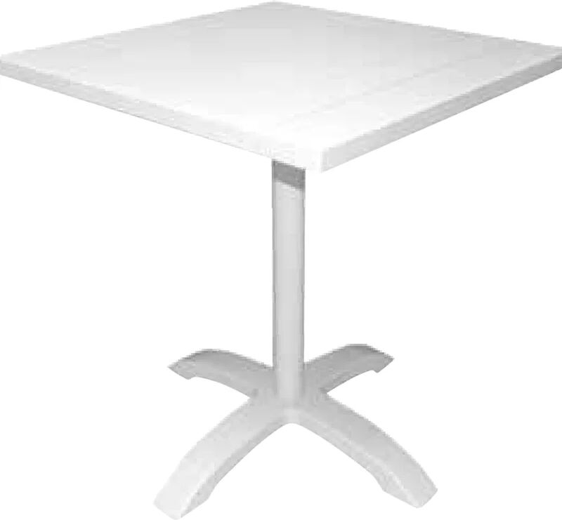 Leroy Merlin Tavolo da pranzo per giardino struttura e superficie in Alluminio  bianco per 4 persone 70x70cm