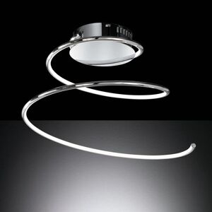 WOFI Plafoniera moderno LED Linee, argento 48x35 cm, luce calda dimmerabile