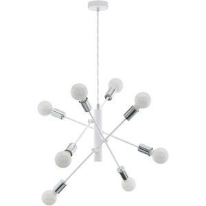 EGLO Lampadario Moderno Gradoli bianco/ cromo in acciaio, D. 71.0 cm, L. 0 cm, 8 luci,