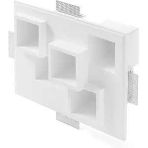 TECNICO Portafaretto da incasso GU10 Heraea, rettangolare, bianco, verniciabile, foro incasso 0 cm