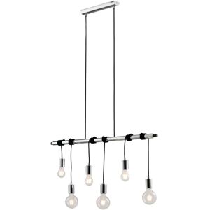 LUCE AMBIENTE DESIGN Lampadario Moderno Admiral cromo in ferro, L. 50 cm, 6 luci,